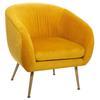 "Solaro" Armchair In Pleated Velvet Atmosphera - Ocher