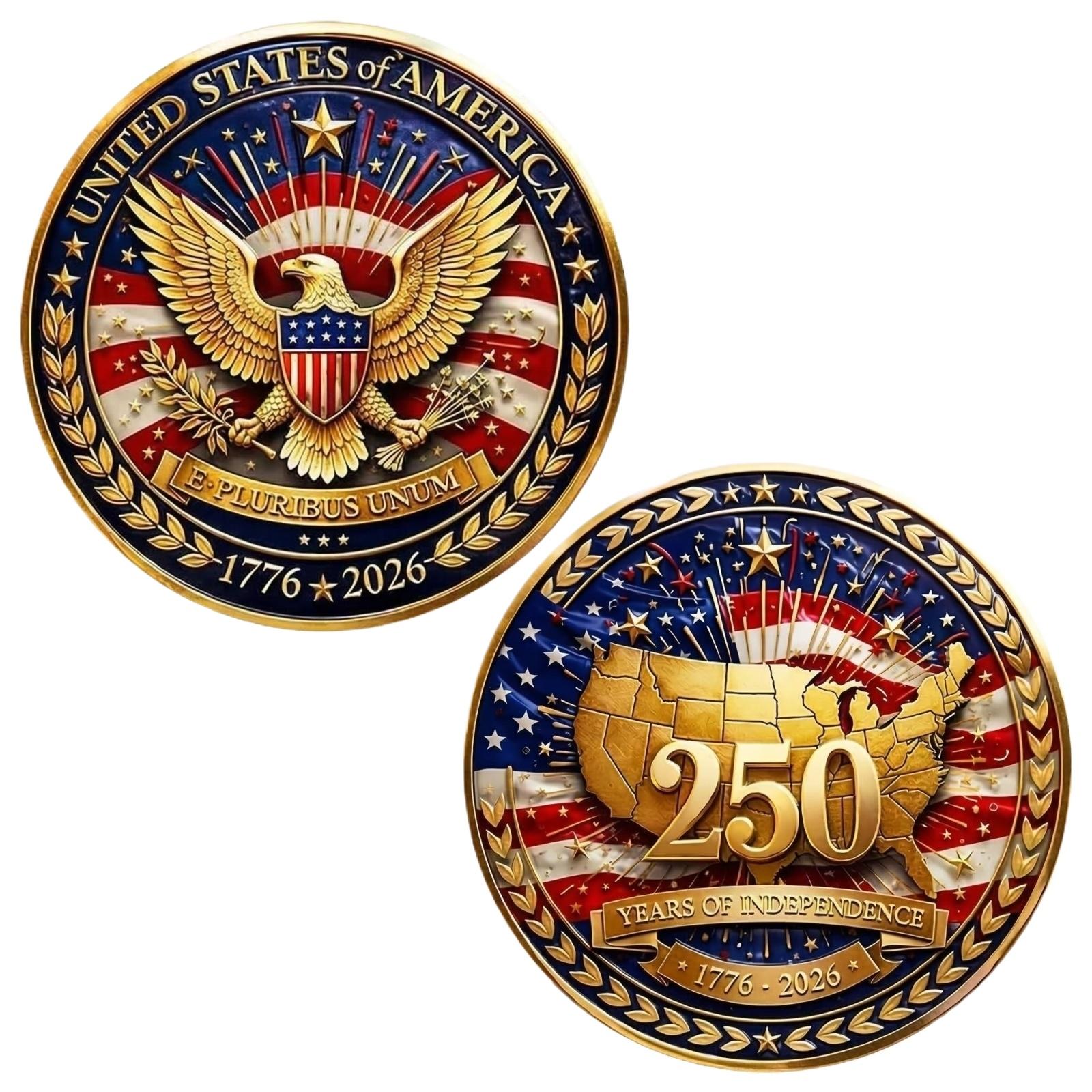 

Commemorative With A 3D Relief Design Featuring The Theme Of American Independence Day Knights