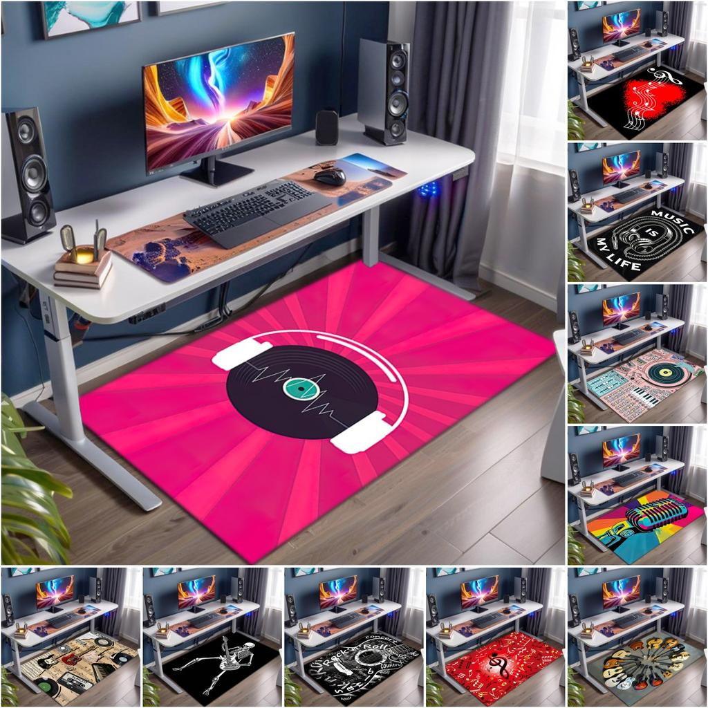 1 Peça Tapete Circular Estampado com Elementos Musicais, Capacho para Casa, Tapete de Proteção para Viagem ao Ar Livre A6
