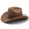 JYL TS DIY Ox Head Cowboy Hat Unisex Western Ethnic Suede British Jazz Hat