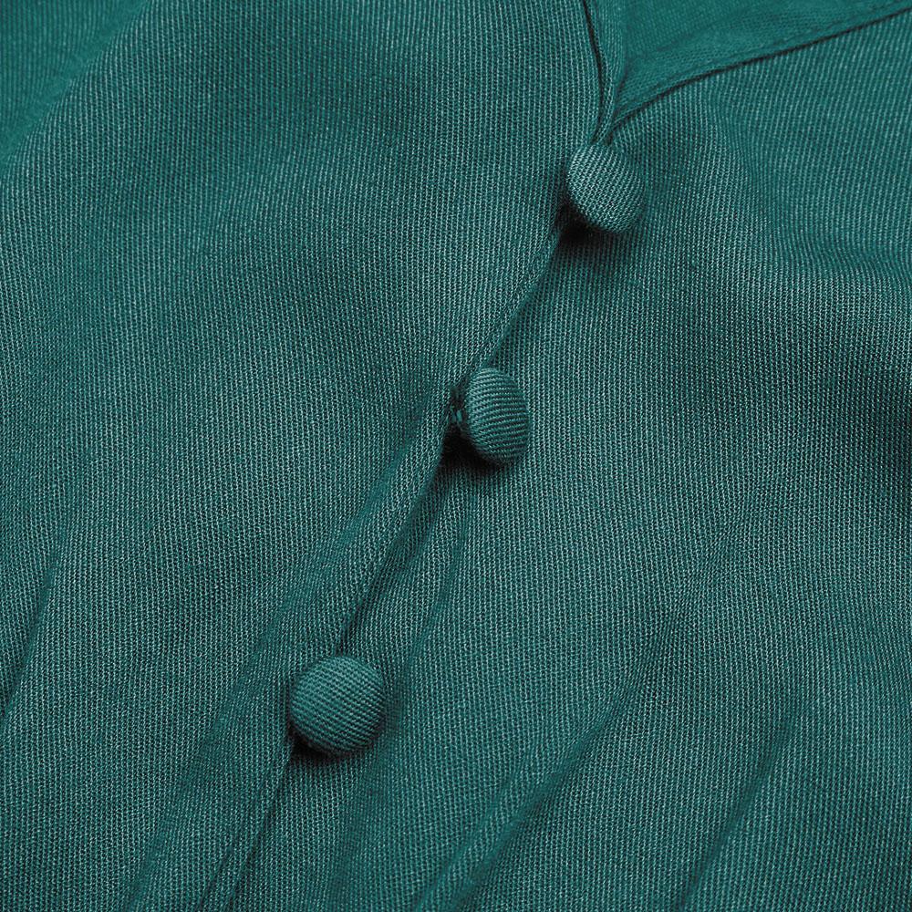 Herbst Winter Langarm Soild Elegante V-ausschnitt Chiffon A-Linie Knielangen Hohe Taille Frauen Kleid