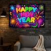 Black Gold 2026 New Year Banner Firework Balloons Photo Background Party Backdrop  Photo Studio