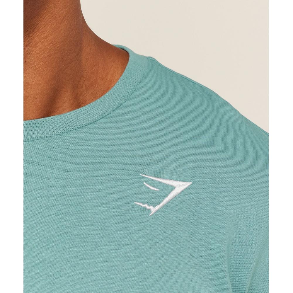 Gymshark CresT T shirT Gs sTorm Blue A1a3j Ud6x