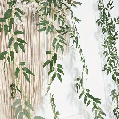 Simulated Green Plants, Fake Willow Leaves, Rattan, Home Decoration, Vine Wall Hanging, Mori Background Arrangement, Winding Props
