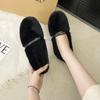 2025 Autumn and Winter New Round Head Shallow Mouth Single Shoes Wear Plush Mary Jane Shoes with Plush To Keep Warm Evening Wind Fluffy Shoes