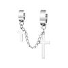 Titanium Steel Tassel Cross Dangle Earrings Women Ear Clip Korean Stud Earrings Men Ear Cuff