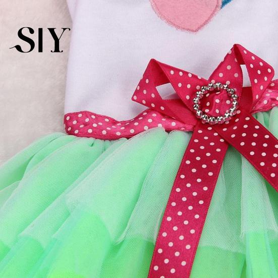 Love-hearts Pattern Pet Dress Breathable Cotton Summer Lace Dog Princess Skirt for Walking Supplies