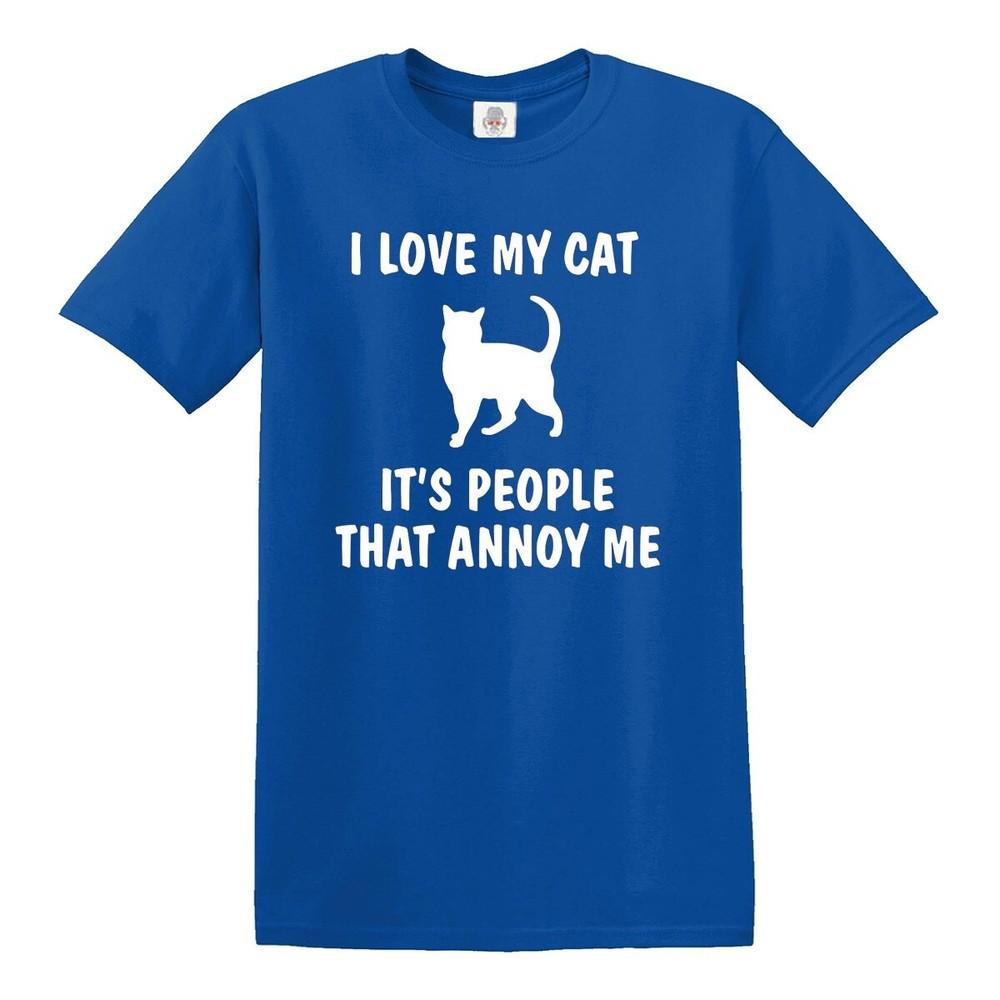 Funny i love my cat tshirt cat lover xmas mens ladies funny gift top tee 2XL