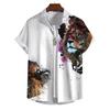 Men's Tiger Print Hawaiian Short Sleeve Shirt Casual