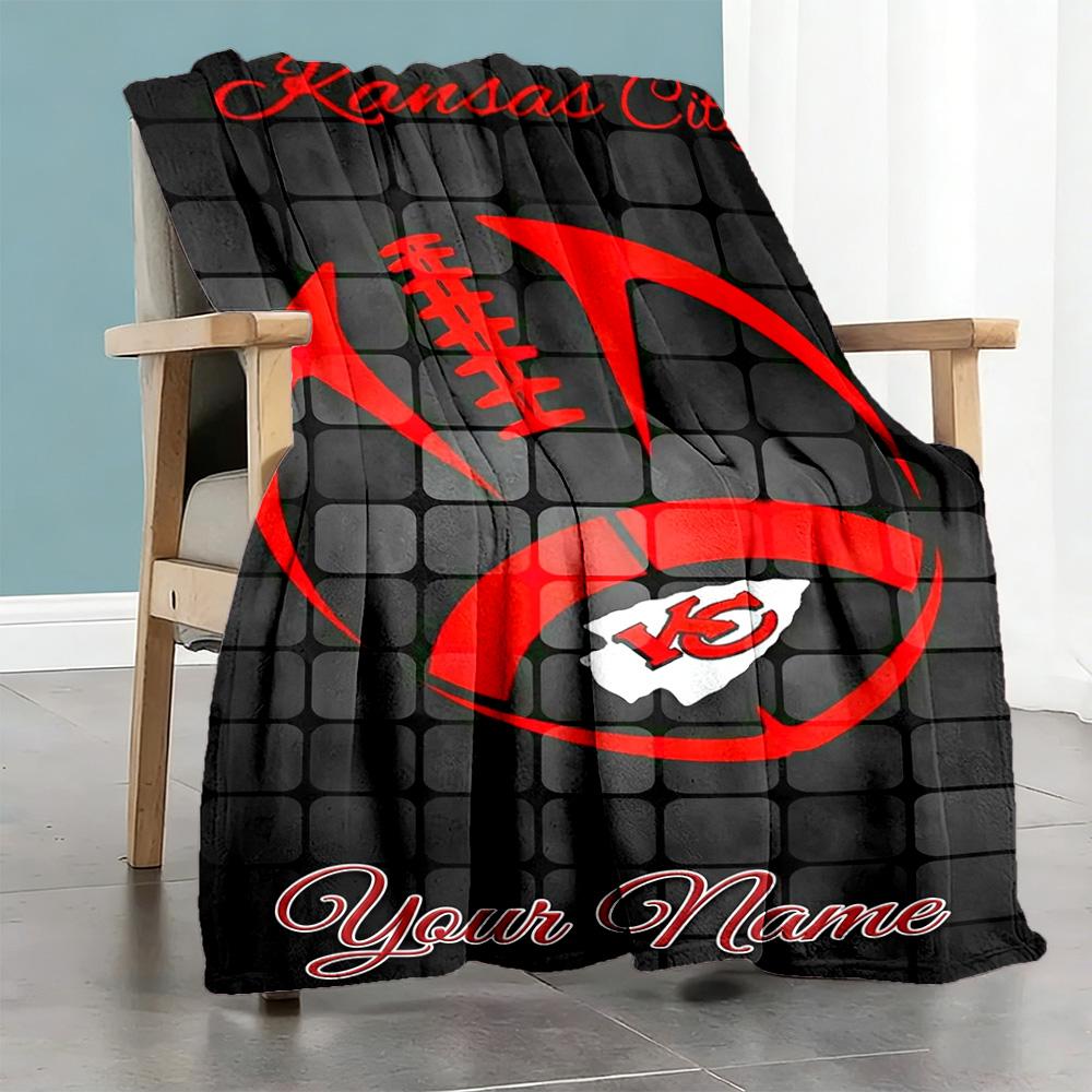 Kansas City Football Personalized Name Blanket Multipurpose Personalized Blanket Comfortable Great For Picnics Seaside Chair Couch