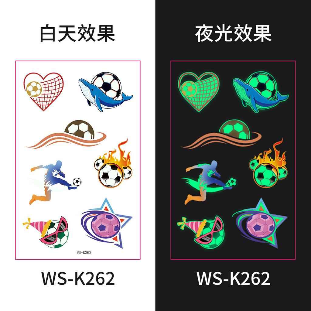 2026 New Luminous Football Tattoo Sticker World Cup Event Fan Club Carnival Party Face Sticker