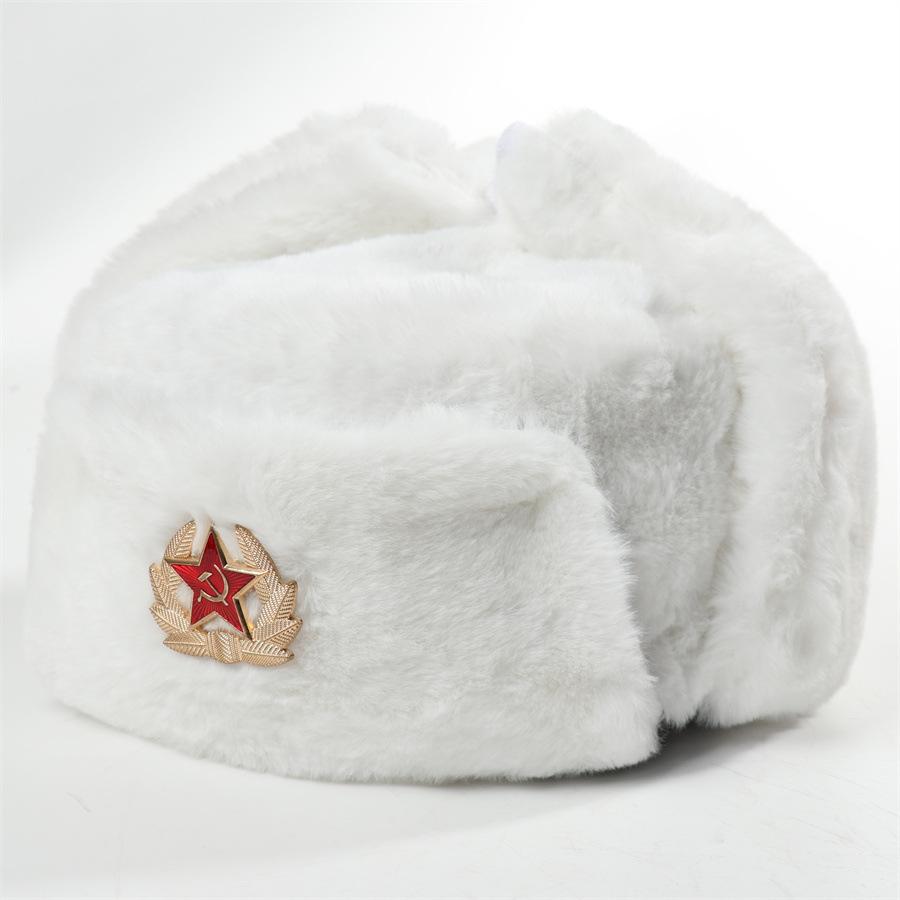 Soviet Coat of Arms Lei Feng Hat Outdoor Cold Wig Hat Piled Thickened Winter Warm Ear Protector Cotton Hat
