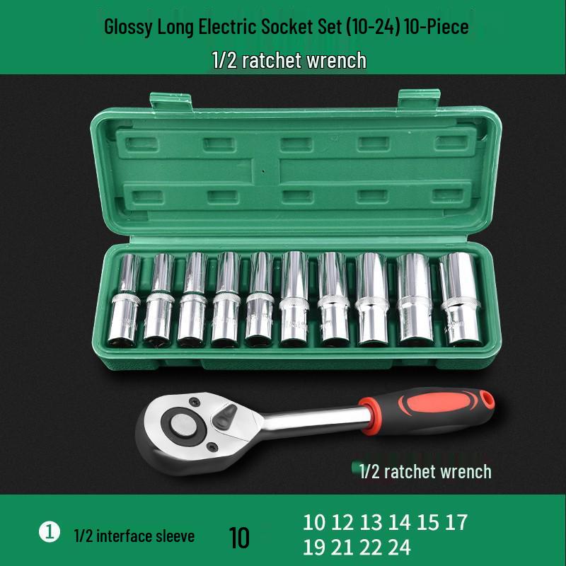 Extended Electric Hex Socket Hand Drill and Impact Wrench Tool Set