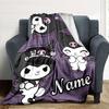 Customizable Kuromi8 Throw Blanket – Personalized Name, All-Season Cozy Snug Blanket, Machine Washable, Personalized Blanket