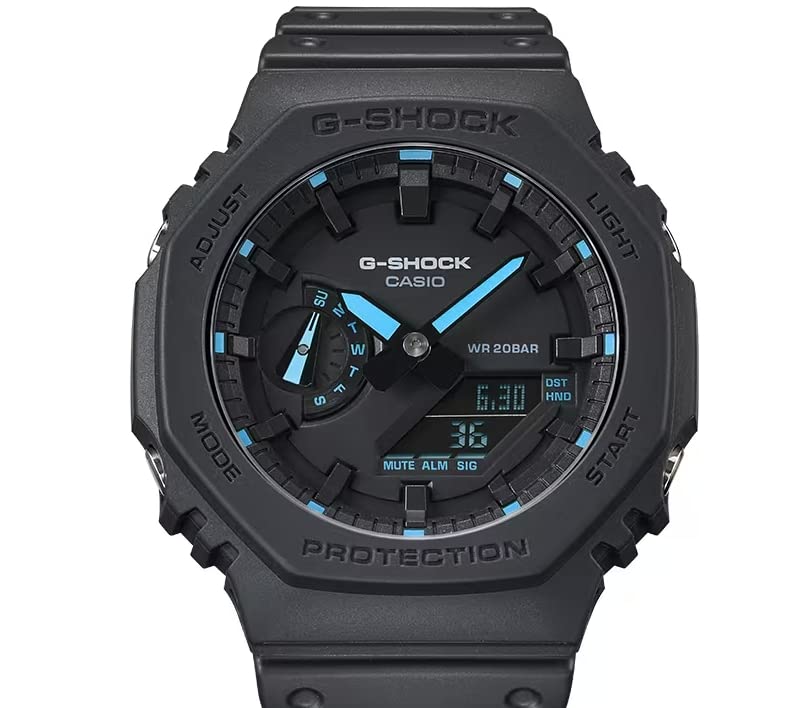 Neon Accent Blue G-Shock GA2100-1A2 Watch, Blue,