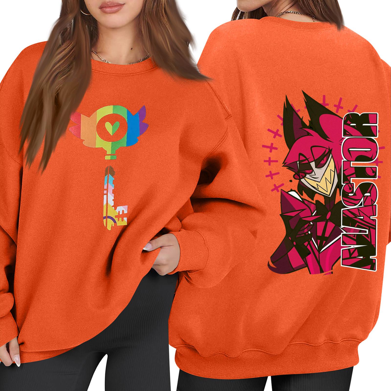 

Женский модный пуловер с длинным рукавом, принтом и круглым вырезом, свободного кроя S шафрановый