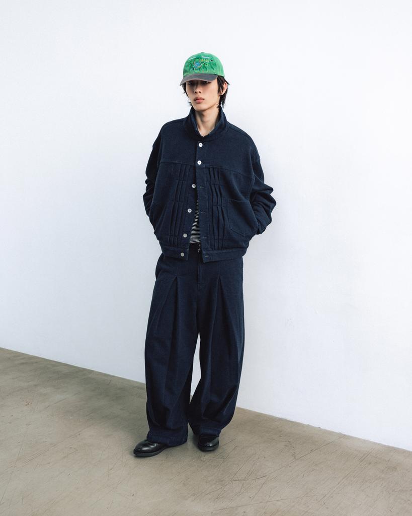 Anglan Heavy Sweat Trucker Jacket - Indigo