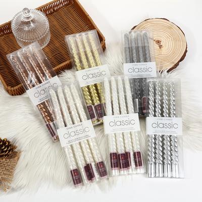Classic European Long Rod Colorful Thread Candles for Home Romantic Candlelight Dinner Wedding Smokeless Candles Wholesale Cross Border