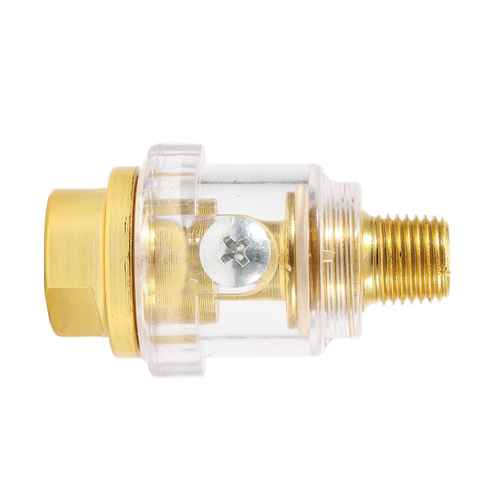 1/4inNPT   in Line Oiler Lubricator, Gold Color Copper,  , Smoother  ,  Resistant, Tool Accessory for Pneumatic Tools