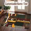 Custom Rug JCB Pattern Print Name Text Soft Non‑Slip Floor Carpet for Home Indoor Decoration