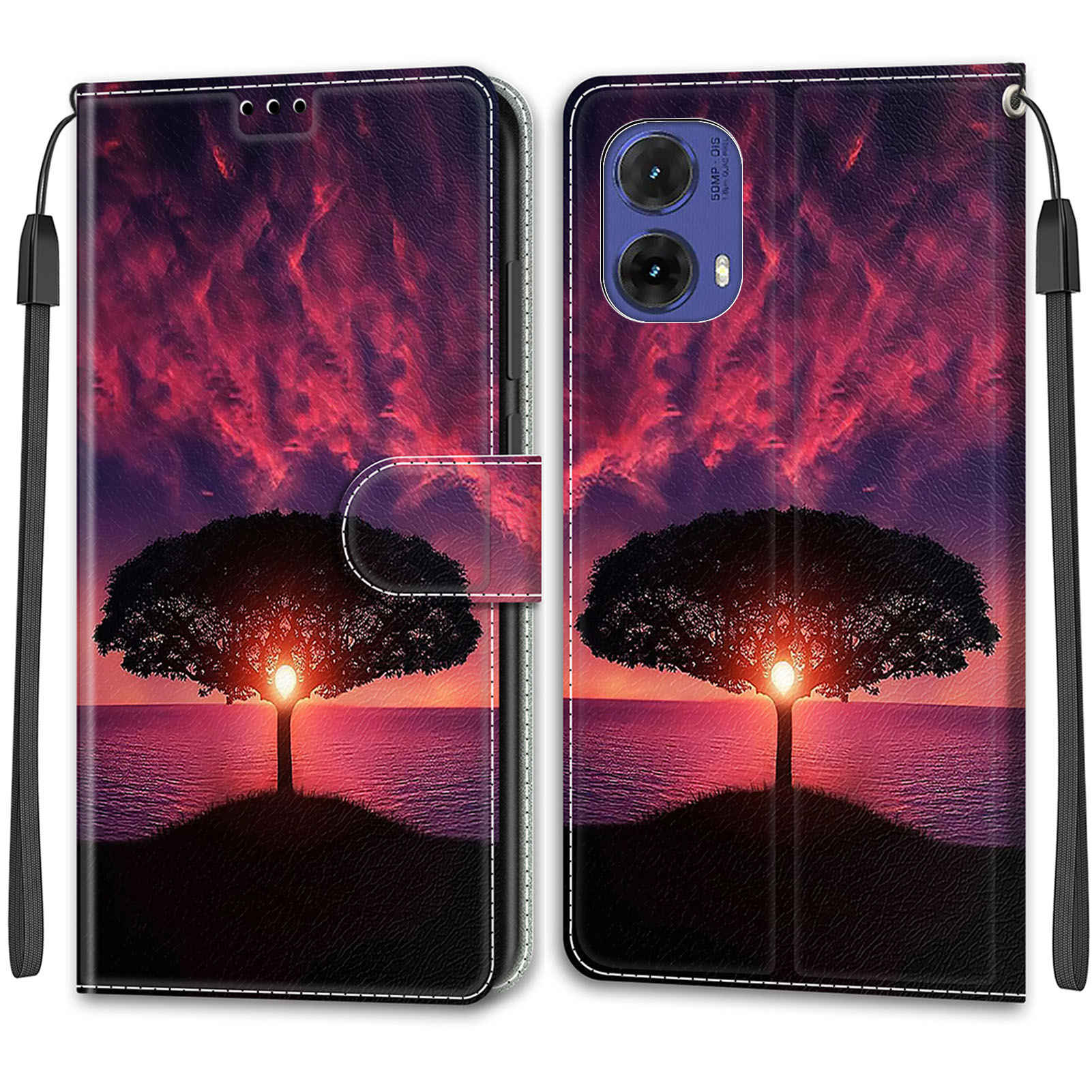 

Розкішний розписний шкіряний чохол-гаманець із штучною шкірою для Motorola Moto G85/G75/G55/G35/G24 Power/G15/G05/G84/G54 Power/G34/G24/Edge 40/G14 Moto G24 Power 4G