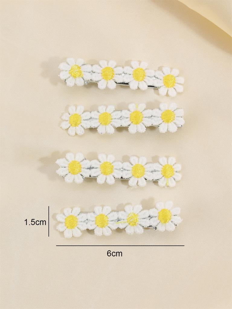 4 st/set Tusensköna Hårspännen För Flickor MIni Blomma Hårnålar Barn Mode Barrettes Barn Hårgrepp Dekorativa Håraccessoarer