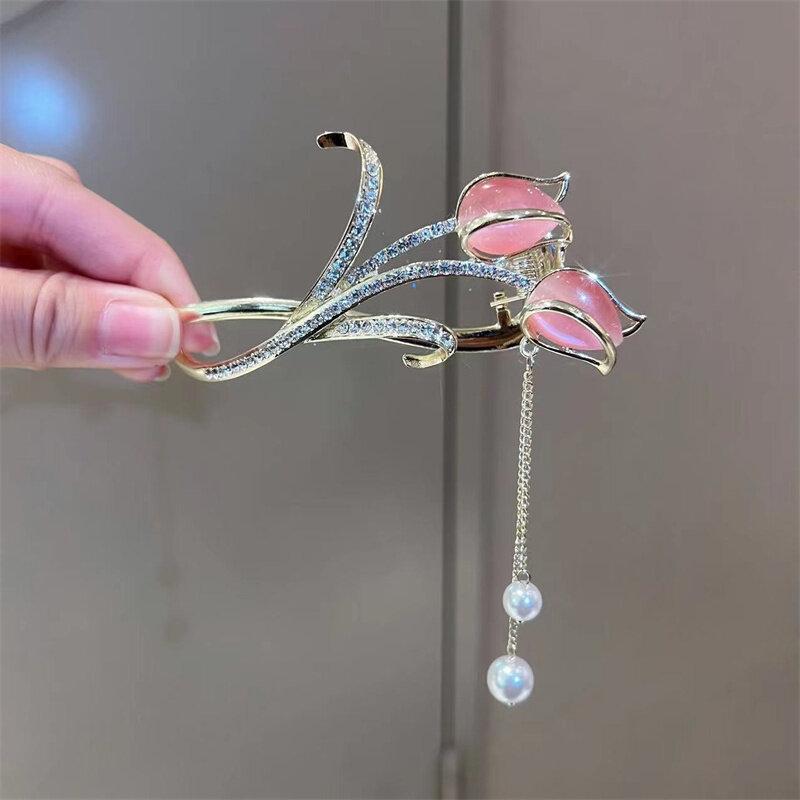 Haarspangen mit Sonnenblumen-Quaste, modische Haarklammer, elegante funkelnde Quaste, Schmetterlings-Haarspange, Clip-Zubehör