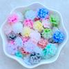 60Pcs New Cute Resin 13mm Mini Colorful Flower Series Flat Back Manicure Parts Embellishments For Hair Bows Accessories