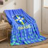 Brazil Themed Blue Designed Flannel Blanket for Bedroom, Living Room, Sofa, and Nap
