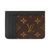 Louis Vuitton Two-Tone Brand Logo Coated Canvas Card Holder Regular Women's Brown/Black