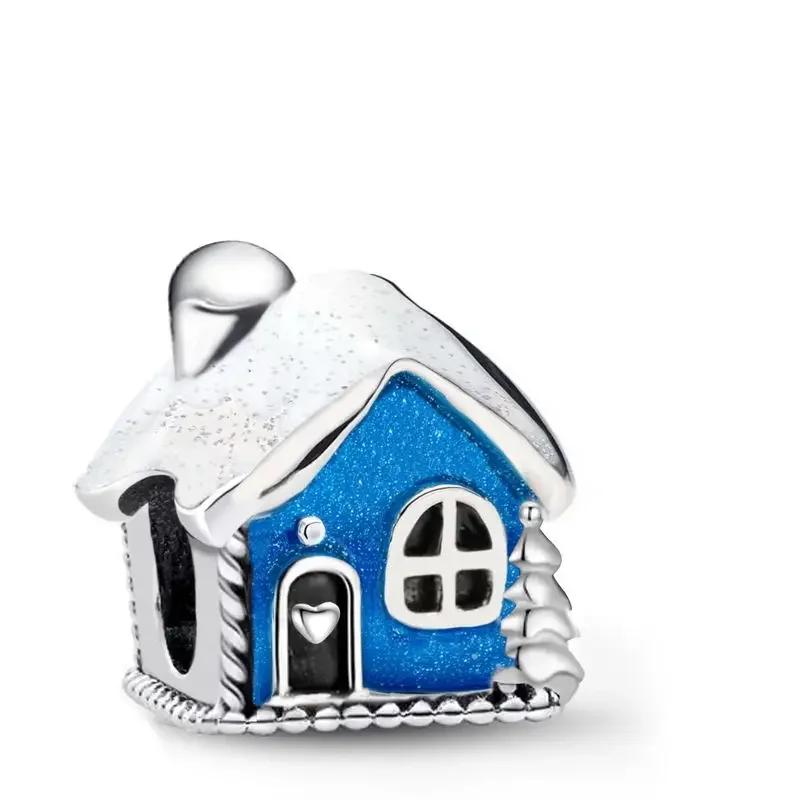 Copper Polar Bear Snow House Hedgehog Winter Series Charm Bead Fit Diy Bracelet Making Gift Of High Quality Jewelry