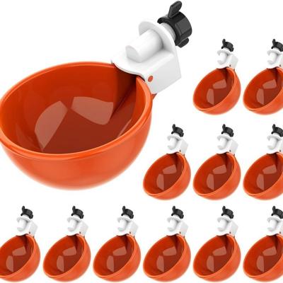 8Pcs Plastic Automatic Chicken Drinker Easy Installation Hanging Poultry Drinker Larger Capacity Bird Water Cups Farm Feeding