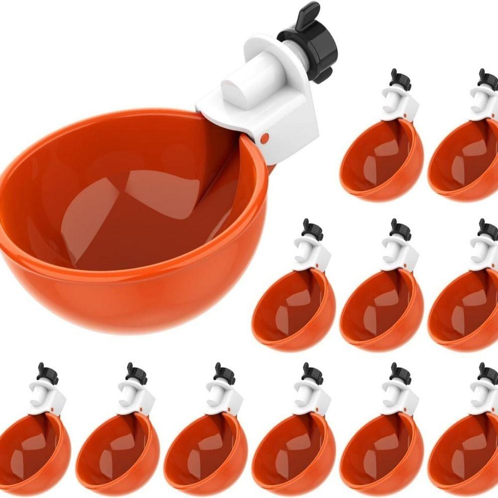 8Pcs Plastic Automatic Chicken Drinker Hanging Easy Installation Poultry Drinker Larger Capacity Duck Drinking Cup
