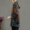 Spring Autumn Printed Women's Polo-Neck Long Sleeve Shirt Loose All-match Vintage Single-breasted Blouse Female Clothing