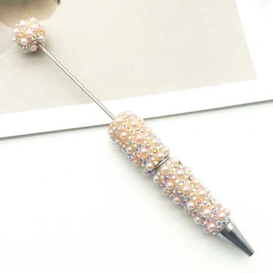 Personalized Gift Pen DIY Beadable Pen, Rhinestone Faux Pearl Ballpoint Fancy Glitter Stationery for Crafts Crafting, Student Office Writing