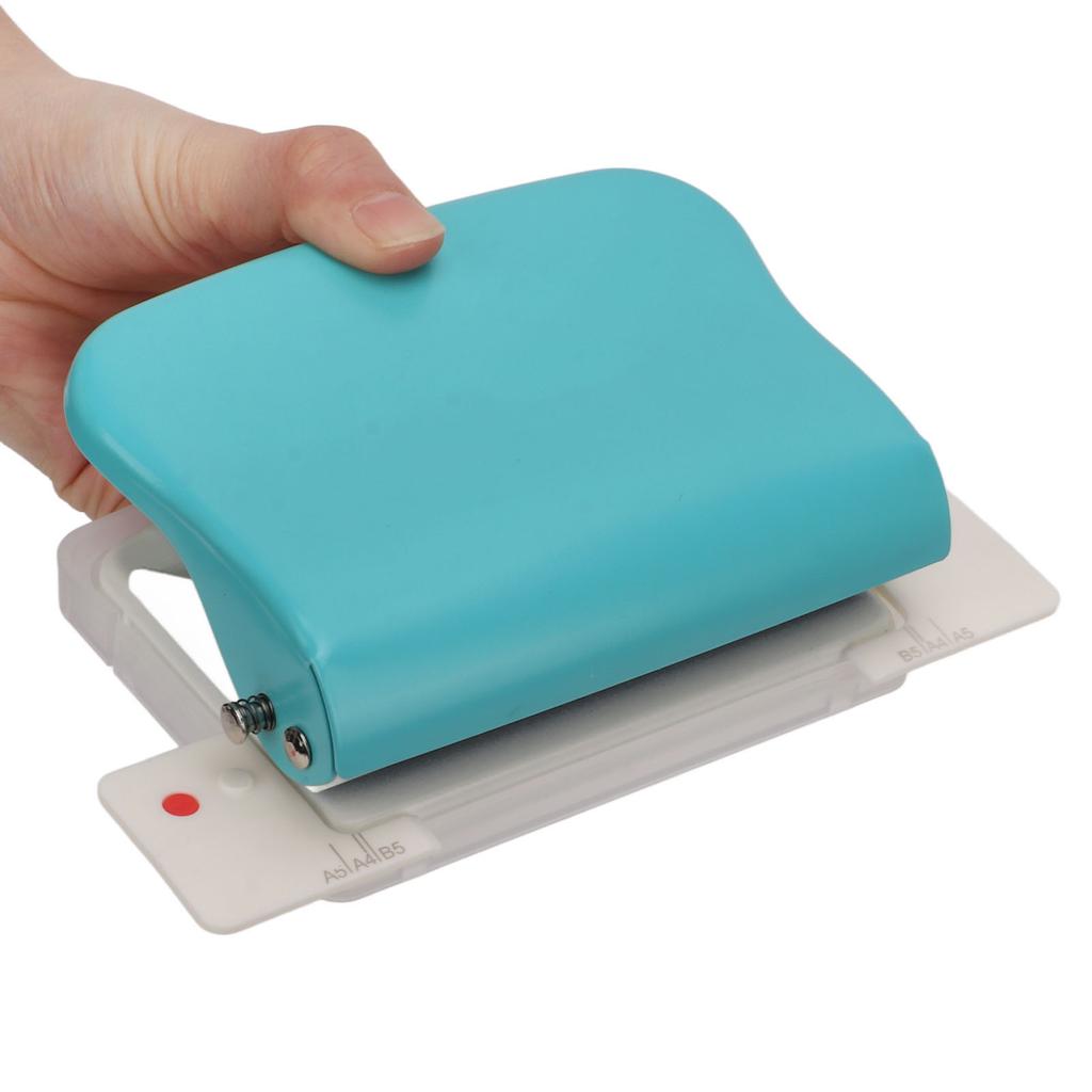 Hole Punch Metal Body Incisive Plastic Bottom Pad 10 Holes Handheld Paper Punch for Bookbinding Documentation