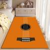 Guitar Theme Orange Carpet suitable as a non-slip mat for the living room or bedroom sofa