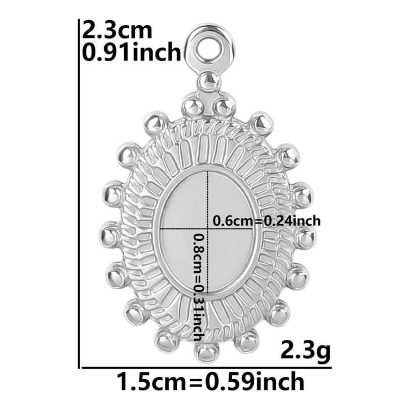 Personality DIY Blank Settings Base Stainless Steel Sun Heart Cabochons Pendants For Jewelry Making Supplies Tray Charm Pendant