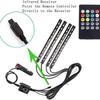 LED Strip Light, 4 Pieces DC 12V Multicolor Car Interior Music Light Underd