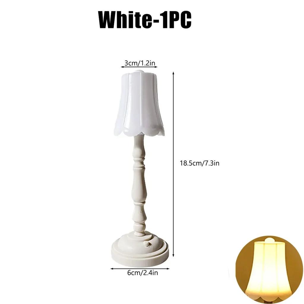 Mini Retro Small Table Lamp Desk Decoration Living Room Decoration Bedside LED Mini Model Night Lights Ornaments