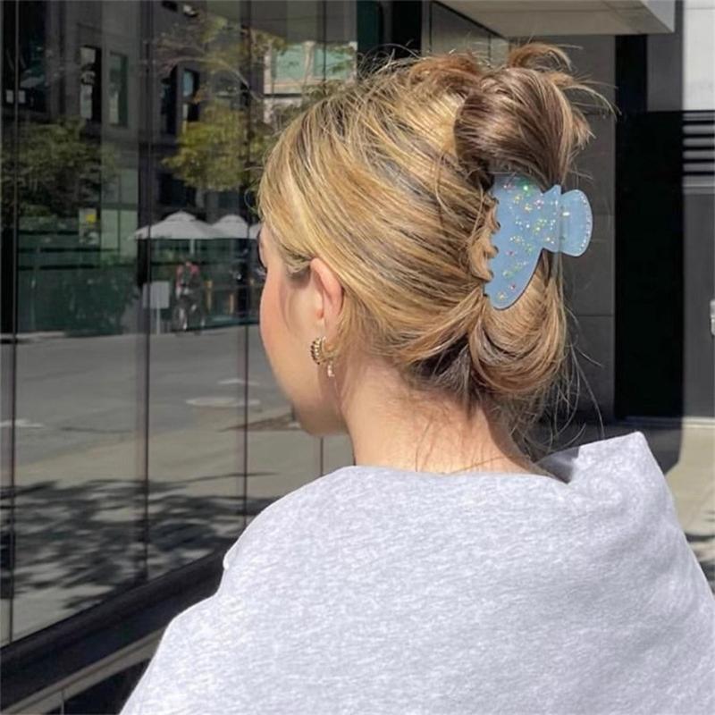 Hair Claws Rhinestones Flower Shark Clip for Female Teens Girl Hair Shaping Clip