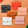 Solid Color Thin Envelope Card Bag Wallet Snap Button Coin Purse Retro Mini Wallet  Women