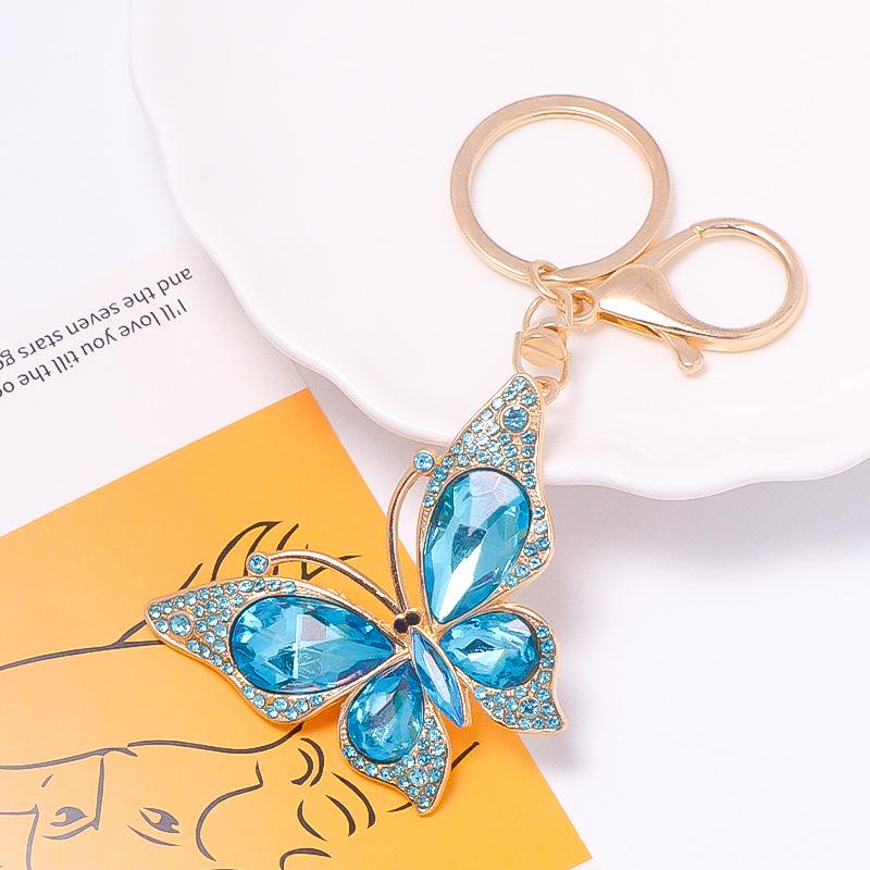 Butterfly Rhinestone Metal Keychain Pendant