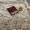 Saree da Sera per il Gran Lancio - Lavorazione con Perline Spazio Seta Velluto Edizione Lucida