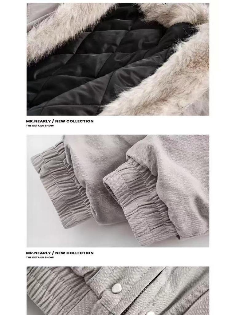 Jaqueta Cardigan de Algodão Grossa Masculina com Estampa de Águia Europeia & Americana - Corte Solto