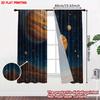 2D flat printing 2pcs Curtain Cosmic Planetary Landscape Digital Printed Polyester Drapes Festive Curtains Use for living room
