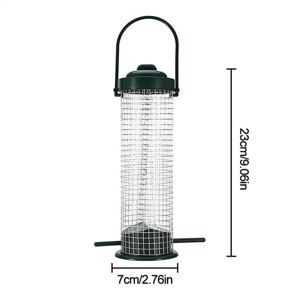 Fat Ball Bird Feeder Holder Outdoor Dispenser Rack for Tit Small Wild Birds Garden Feeding Station All Weather Food Dispenser зелёный