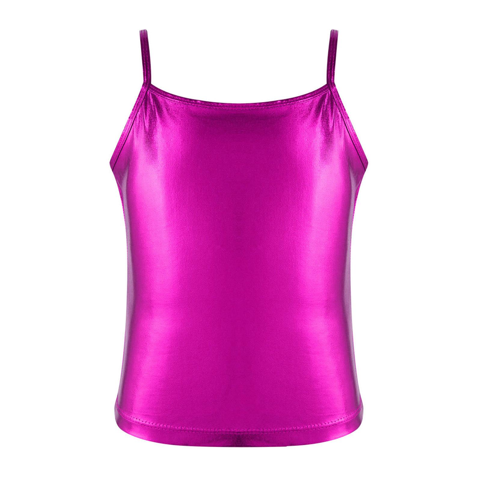 

Детская майка с блестящими металлическими погонами для девочек, балетная танцевальная одежда для соревнований, активная гимнастическая пляжная одежда 5-6 Years