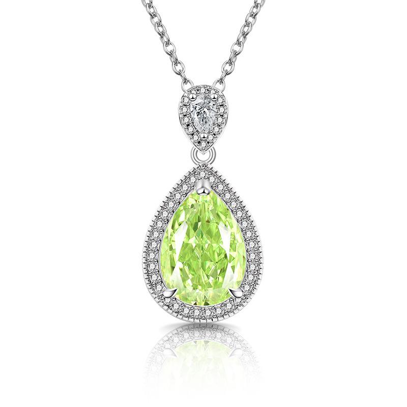 Fashionable Waterdrop Necklace High Carbon Diamond Zircon Ice Cut Necklace for Female Clavicle Chain Engagement Gift