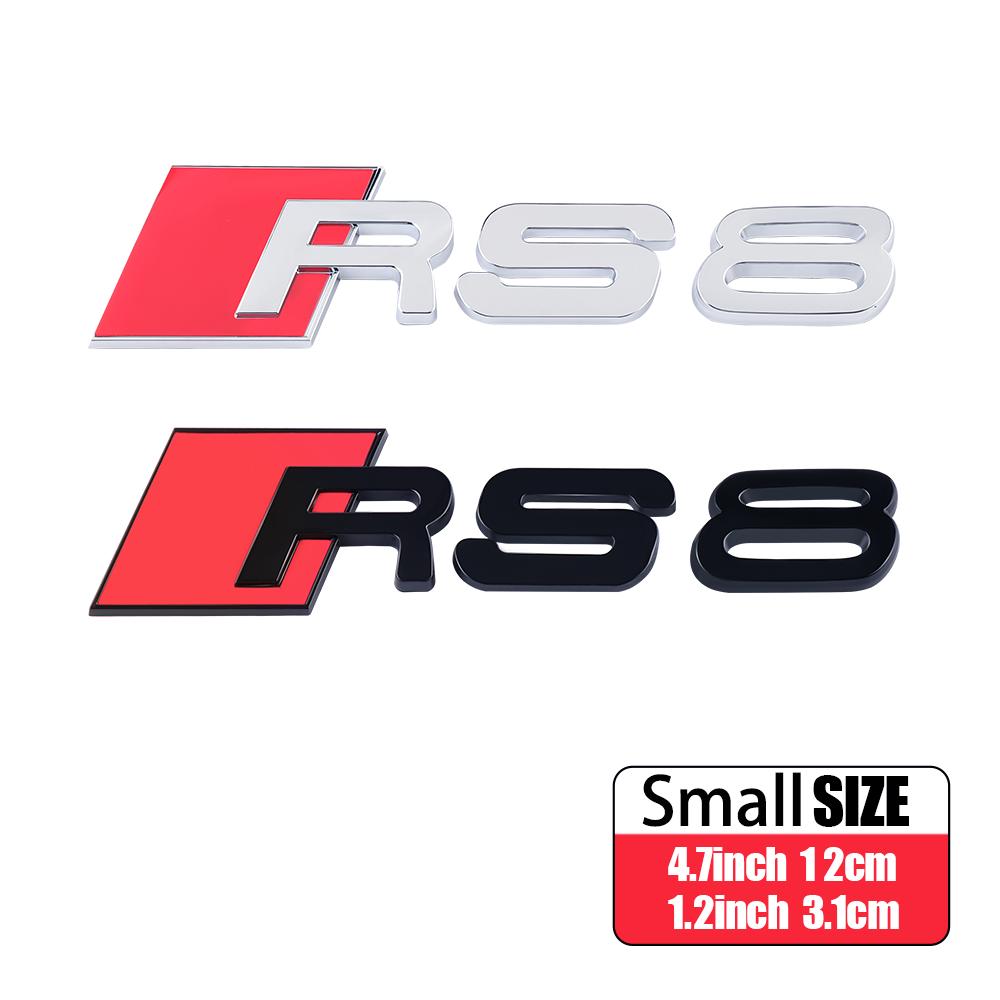 1 PZ Auto 3D ABS Nero Lucido Logo Audi RS Lettere Emblema Adesivo Copertura Centrale Per Audi RS RS3 RS6 R8 8P S4 S5 B7 S7 S8 Sline A1